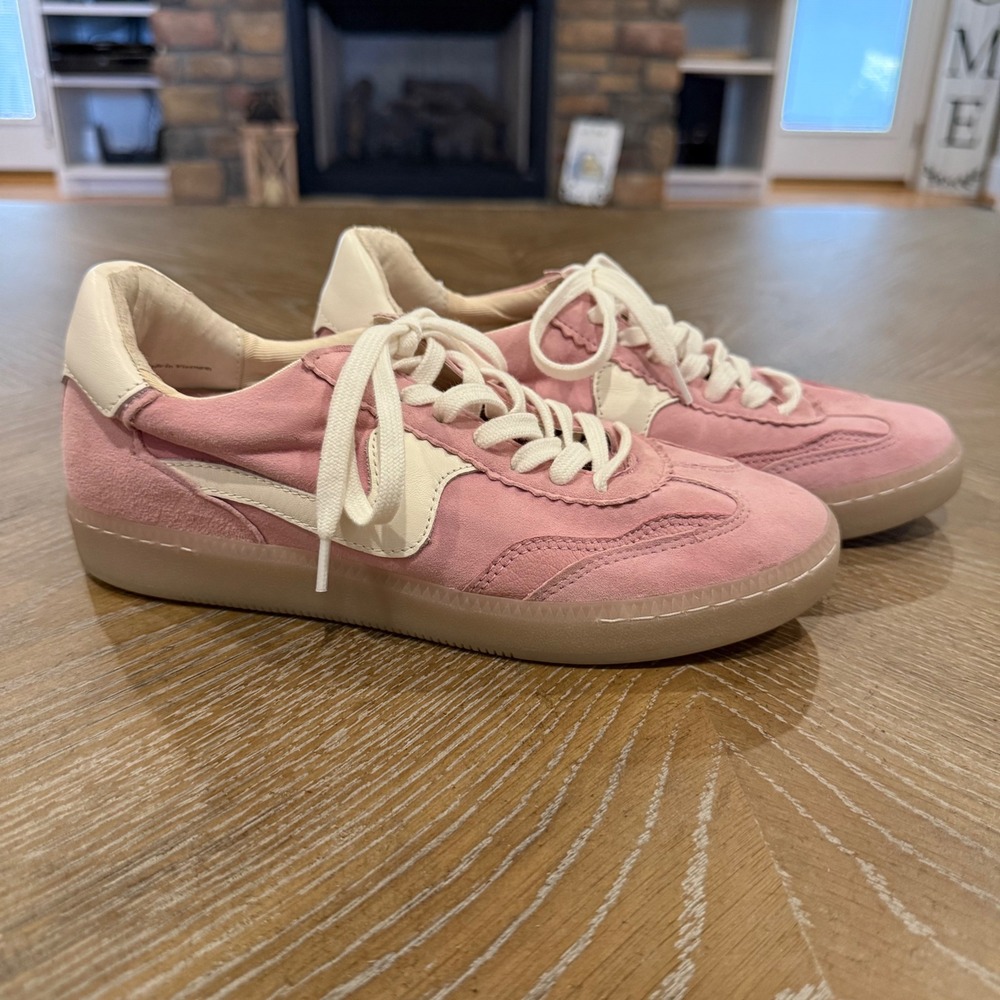 Dolce Vita Notice Petal Pink Suede Leather Retro Sneakers Size 6.5 NWOB